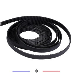 Courroie renforcée GT2 6MM Largeur vendu au mètre Noir