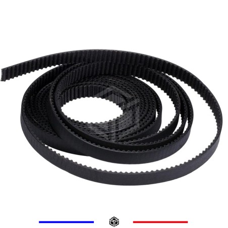 Courroie GT2 6MM Largeur vendu au mètre Noir
