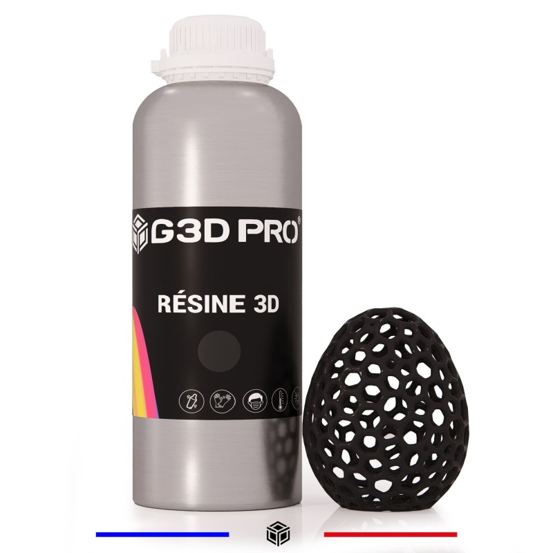 Résine 3D Lavable à l'eau G3D PRO® 1kg Noir Résine 3D Lavable à l'eau G3D PRO® 1kg Noir