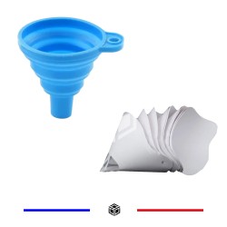 Pack 10 filtres en papier et entonnoir en silicone pour Résine 3D