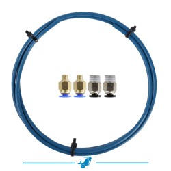 Pack 2 Connecteurs pneumatiques PC4-M6 et  2 PC4-M10 Tube PTFE 1.75mm Capricorn® 1,9x4mm Bleu 1m
