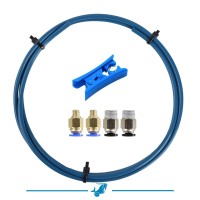 Pack 2 Coupe tube, Connecteurs pneumatiques PC4-M6 et  2 PC4-M10 Tube PTFE 1.75mm Capricorn® 1,9x4mm Bleu 1m