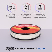 Filament 3D PLA-FS G3D PRO 500g 1.75 mm Blanc
