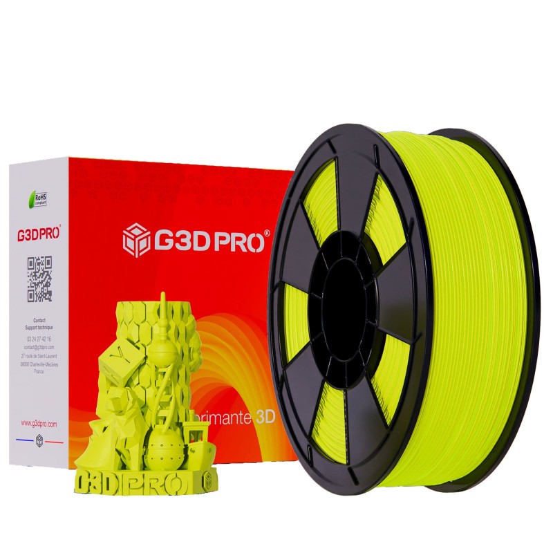 Filament 3D PLA Fluorescent 1 kg Jaune 1.75 mm Filament 3D PLA Fluorescent 1 kg Jaune 1.75 mm