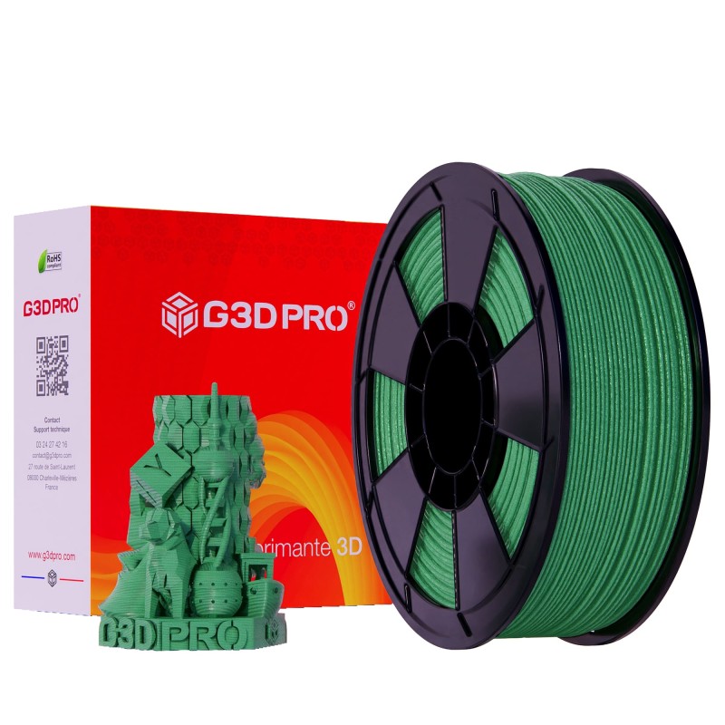 Filament 3D PLA Métallisé Vert 1.75mm 1 kg
