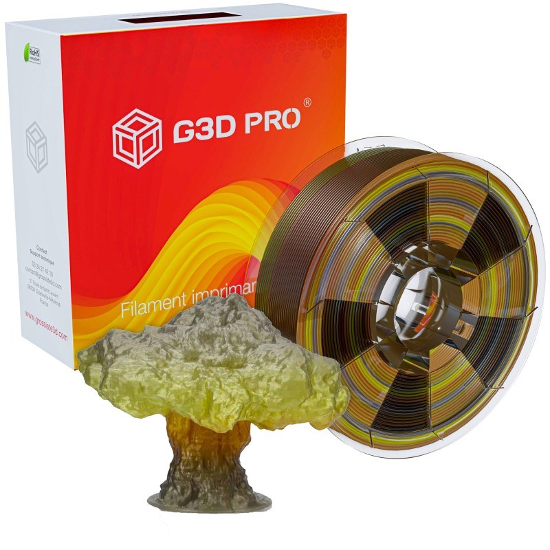 Fil 3D PLA 1 Kg 1.75 mm Translucide Multicolore Automne