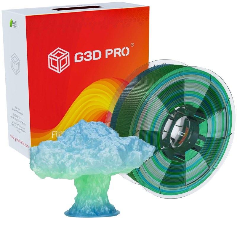Fil 3D PLA 500g 1.75 mm Translucide Multicolore Été