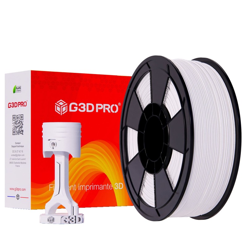 Filament 3D PETG 1 Kg Blanc 1.75 mm Filament 3D PETG 1 Kg Blanc 1.75 mm