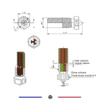 Buse Volcano 1.2mm laiton 1.75mm G3D PRO® Haute Vitesse