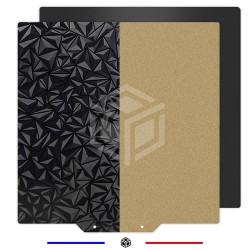 Plaque PEI texturé + PEO lisse 220x220mm avec base magnétique