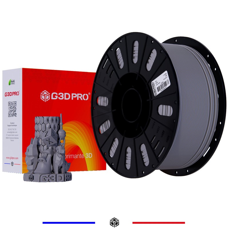 Fil 3D PLA 3 Kg 1.75 mm Gris
