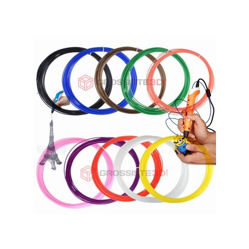 PACK 10 X 5 M RECHARGE STYLO 3D PLA 1.75 MM