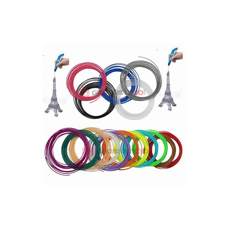 PACK 15 X 5 M RECHARGE STYLO 3D PLA 1.75 MM
