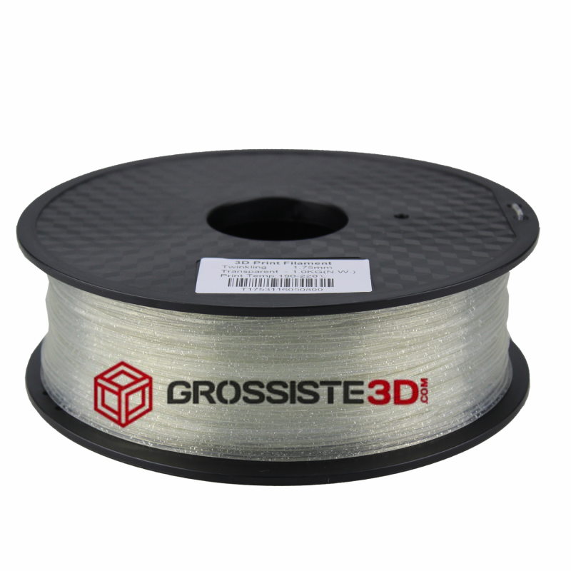 Filament 3D paillette transparent PLA 3mm