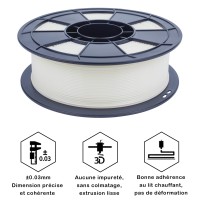 Fil 3D ABS 3 Kg 1.75mm Blanc