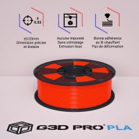 PLA Orange Fluorescent 1 kg 1.75 mm pour Imprimante 3D - G3D PRO