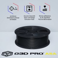 Filament 3D ASA Noir 800g 1.75mm G3D PRO - Grossiste 3D
