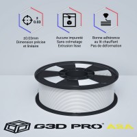Filament ASA Blanc 800 g 1.75mm G3D PRO - Grossiste 3D
