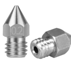 Buse MK8 0,2mm PLAT M6 Acier Inoxydable