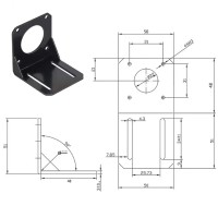 Support en acier 3D-Nema 17 avec vis