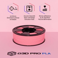 Fil 3D PLA Pastel 1 Kg 1.75 mm Rose Dragé