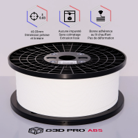 G3D PRO Filament ABS Blanc 1.75mm 9KG - Bobine XXL
