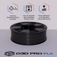 Filament PLA Noir 1 kg 1.75 mm pour Imprimante 3D - G3D PRO