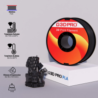 Filament PLA Noir 1 kg 1.75 mm pour Imprimante 3D - G3D PRO