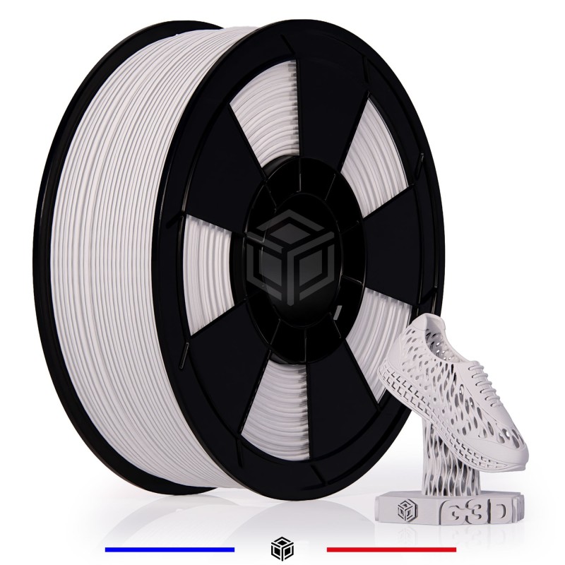 FIL 3D TPU Flexible 1.75 MM Blanc neige - Grossiste 3D FIL 3D TPU Flexible 1.75 MM Blanc neige - Grossiste 3D