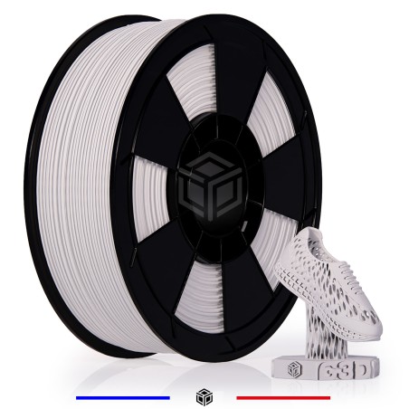 FIL 3D TPU Flexible 1.75 MM Blanc neige - Grossiste 3D