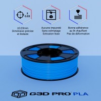 Filament 3D PLA Fluorescent 1 Kg 1.75 mm Bleu