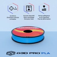 Filament 3D PLA Fluorescent 500g 1.75 mm Bleu