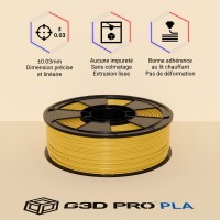 Fil 3D PLA 1 Kg 1.75 mm Or