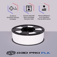 Fil 3D PLA 1 Kg 1.75 mm Blanc Neige