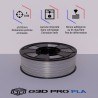 Fil 3D PLA 1 Kg 1.75 mm Argent