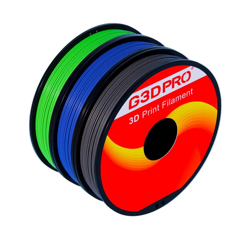 Pack Fil 3D ABS G3D PRO - Dark Gris, Bleu, Vert 500G Pack Fil 3D ABS G3D PRO - Dark Gris, Bleu, Vert 500G