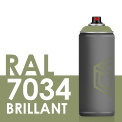 Bombe de peinture 400ml Brillant RAL 7034, Gris Jaune