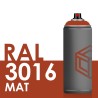 3409 - Bombe de peinture 400ml Mat RAL 3016 Rouge Corail