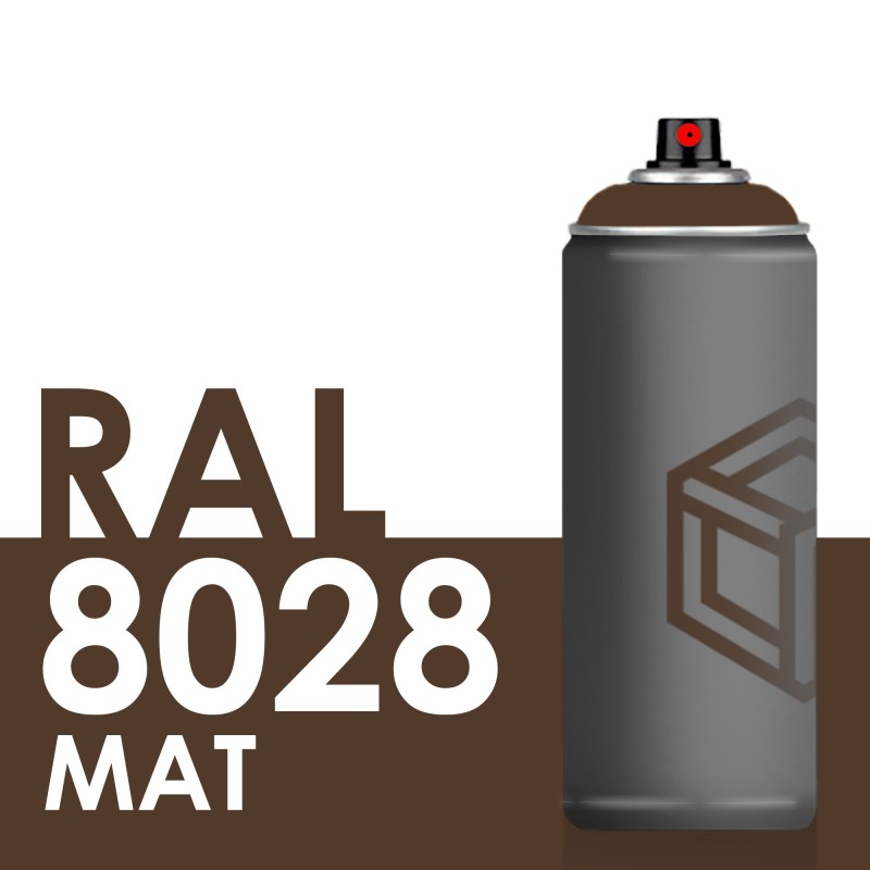 Bombe de peinture 400ml Mat RAL 8028 Brun Terre Bombe de peinture 400ml Mat RAL 8028 Brun Terre