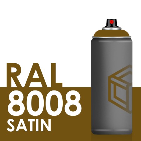 Bombe de peinture 400ml Satin RAL 8008 Brun Olive