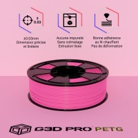 Filament 3D PETG 1 Kg Rose 1.75 mm