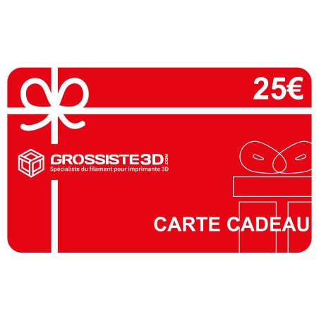 Carte Cadeau 25€ - Filament 3D & Accessoires - Noël