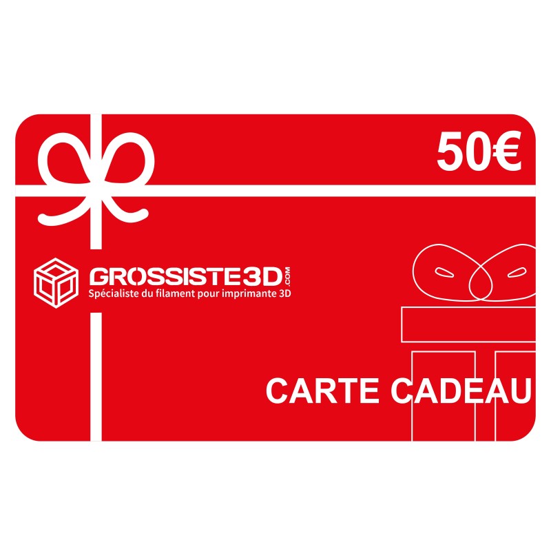Carte Cadeau 50€ - Filament 3D & Accessoires - Noël Carte Cadeau 50€ - Filament 3D & Accessoires - Noël