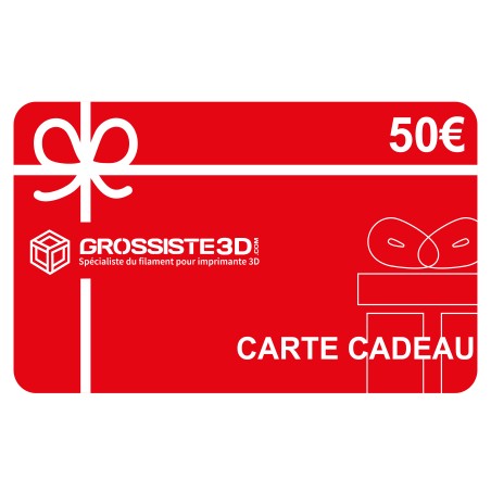 Carte Cadeau 50€ - Filament 3D & Accessoires - Noël