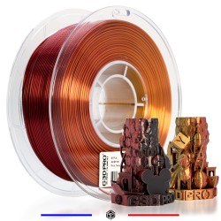 Fil 3D PLA TRICOLORE SILK GLOSSY AMETRINE 1kg 1.75 mm OR ROUGE NOIR