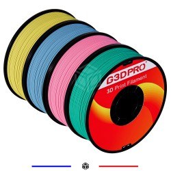 Pack Fil 3D PASTEL MAT G3D PRO® - 4 Couleurs Pastel - Grossiste 3D