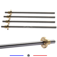 Tige filetée T8 - 400 mm - pas 2mm - inox - filetage complet
