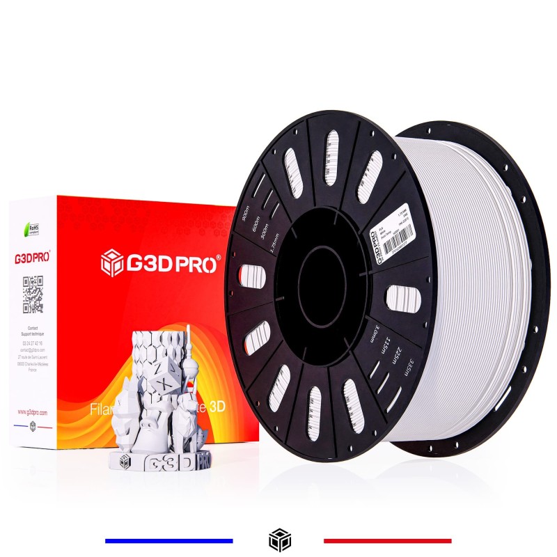 FILAMENT 3D G3D PRO PLA MAT BLANC 1.75mm 3kg | Grossiste 3D
